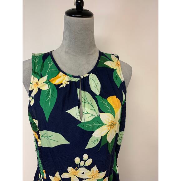 Old Navy Womens Dress Tropical Floral Resort Vacation Island Cruise Size L Mini - Picture 2 of 10